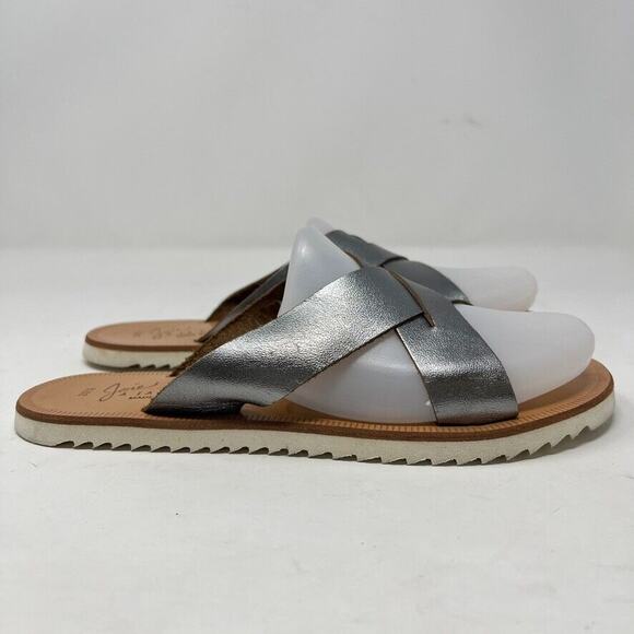 Joie A La Plage San Remo Cris Cross Silver Slide Size 39.5 US 9 - Picture 7 of 9